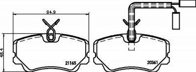 HELLA PAGID 8db355017791 -  Комплект тормозных колодок, дисковый тормоз